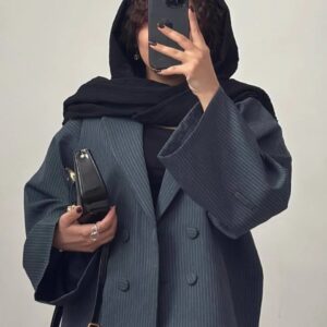 کت عروسکی دیپلمات/کت زنانه/کت عروسکی جدید/کت عروسکی طوسی/کت استین بنددار/کت/کت جدید